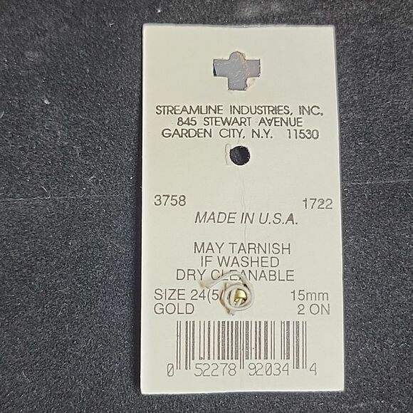 Streamline Vintage Black Gold Round Metal Button K2034 - Picture 3 of 8